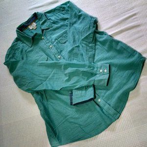 St. Johns Bay teal aqua long sleeve button down L